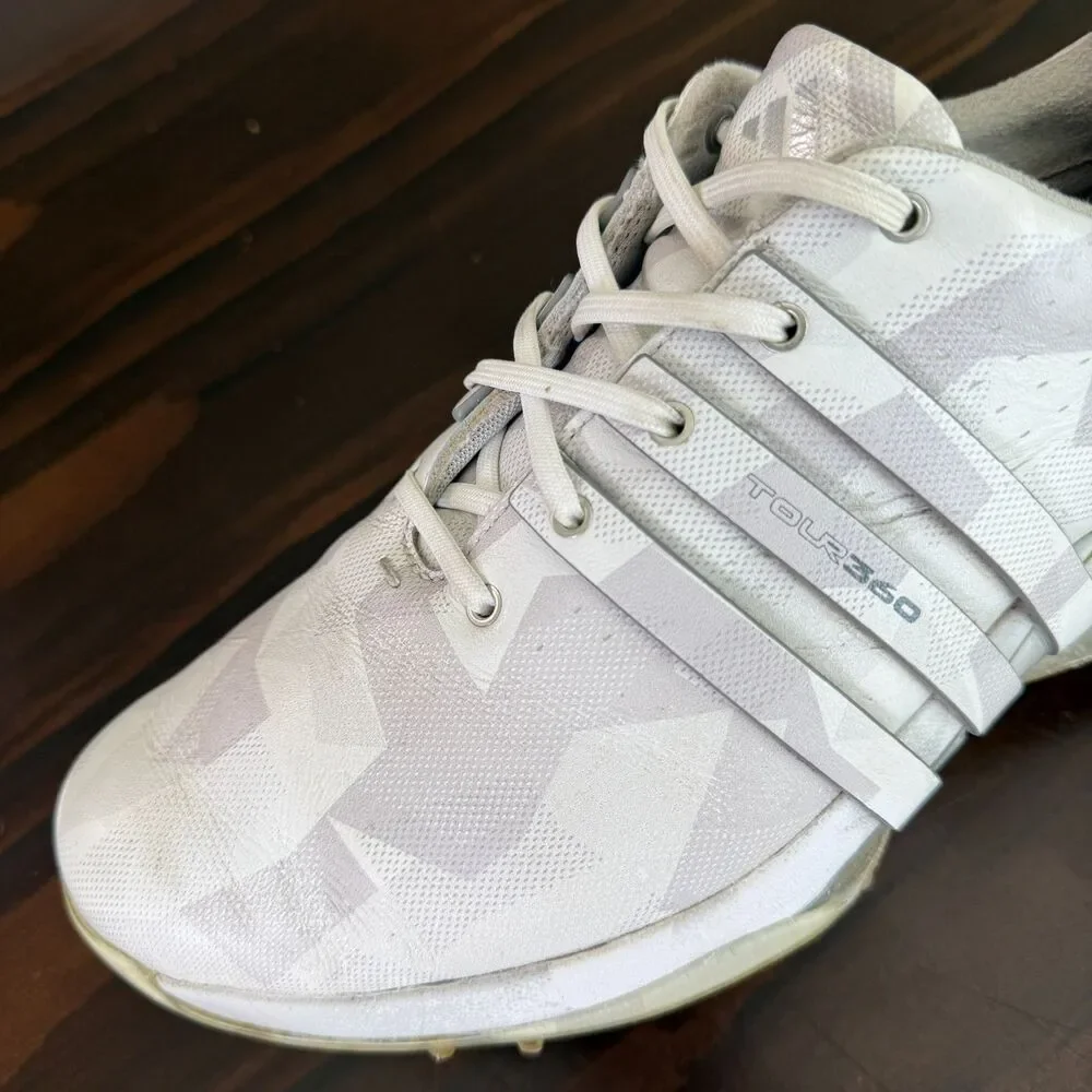 Adidas Tour360 24 SL Spikeless Golf Shoes Men's White Silver ID6207 Boost Sz 8.5